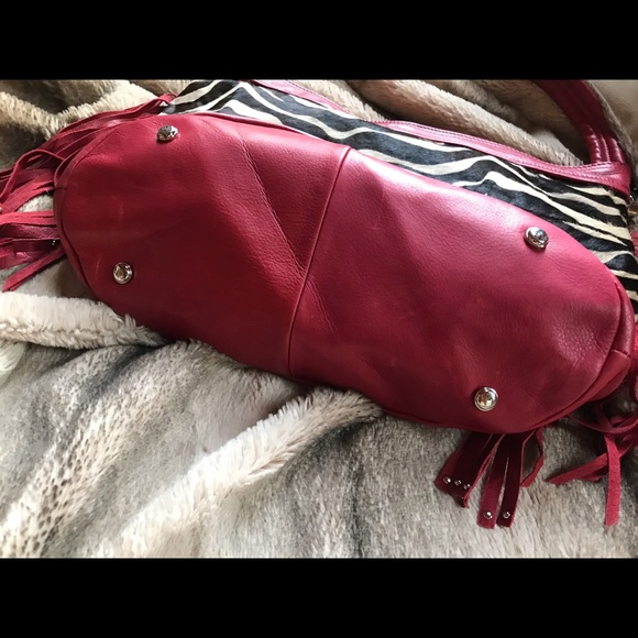 B. Makowsky Leather/Cow Hair Bucket/Shoulder Bag - Picture 5 of 7